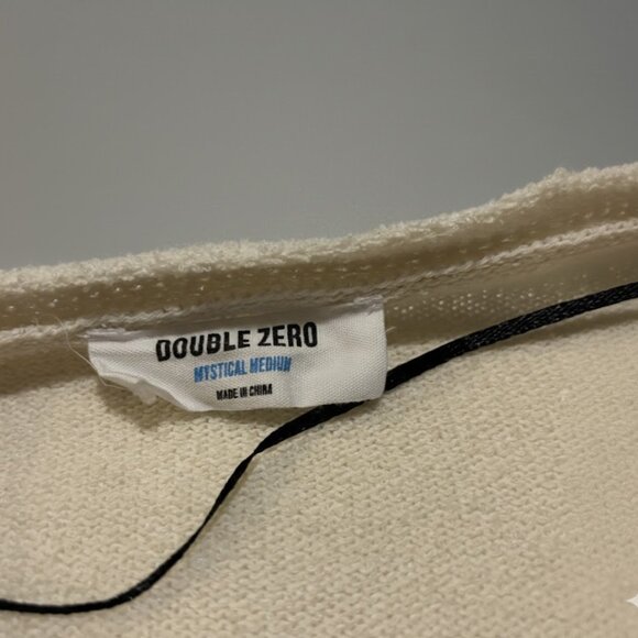 🧶 DOUBLE ZERO Cropped Shaggy/Fuzzy Cardigan - Cream/Beige - Picture 5 of 5